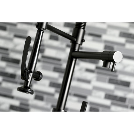 Gourmetier LS8500CTL Continental Single-Handle Pre-Rinse Kitchen Faucet, Matte Black