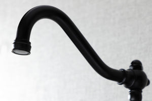 Kingston Brass KS3240AX Vintage Wall Mount Bathroom Faucet, Matte Black