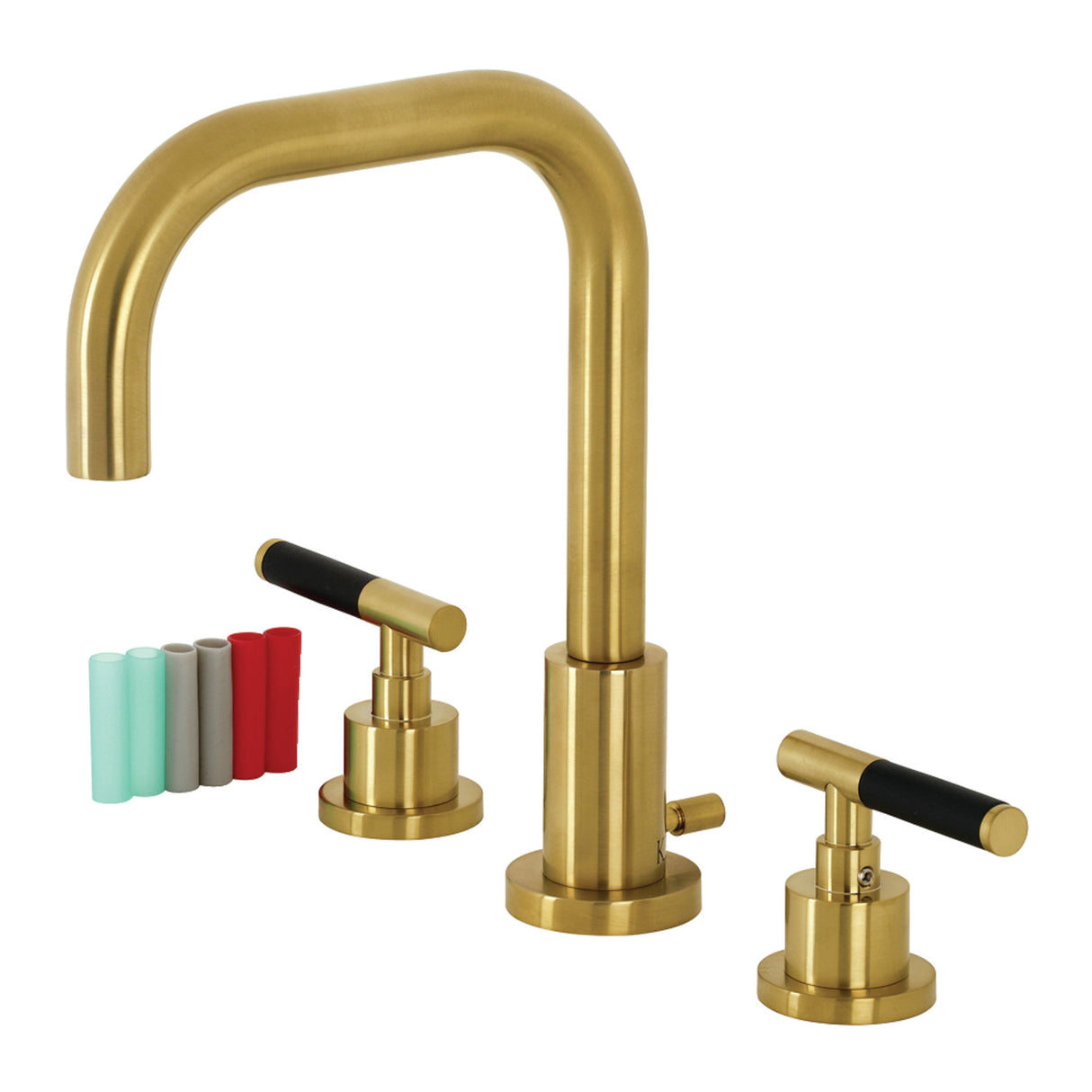 Kingston Brass FSC8933CKL Kaiser Widespread Bathroom Faucet with Brass Pop-Up, Brushed Brass