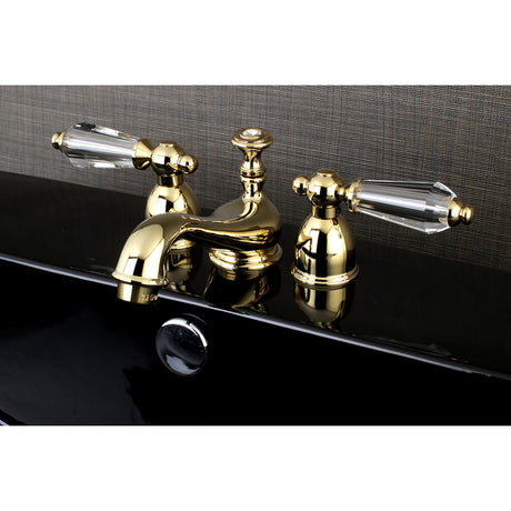 Kingston Brass KS3952WLL Wilshire Mini-Widespread Bathroom Faucet, Polished Brass