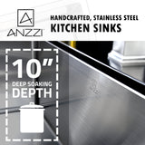 ANZZI KAZ3018-032O VANGUARD Undermount 30 in. Single Bowl Kitchen Sink with Soave Faucet in Oil Bronze