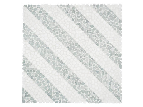 Anatolia Cabana Jade Axis - Patterned Pebble Tumbled Marble Mosaic - 1 Sheet = 1 Sqft 5001-0455-0 Jade Axis - premium natural stone mosaic tile from Anatolia Tile, available at PoshHaus showroom in Keene, NH