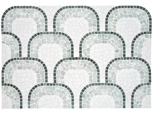 Anatolia Cabana Jade Flow - Patterned Pebble Tumbled Marble Mosaic - 1 Sheet = .829 Sqft 5001-0457-0 Jade Flow - premium natural stone mosaic tile from Anatolia Tile, available at PoshHaus showroom in Keene, NH