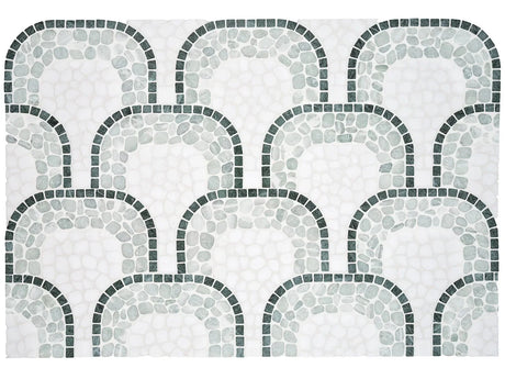 Anatolia Cabana Jade Flow - Patterned Pebble Tumbled Marble Mosaic - 1 Sheet = .829 Sqft 5001-0457-0 Jade Flow - premium natural stone mosaic tile from Anatolia Tile, available at PoshHaus showroom in Keene, NH