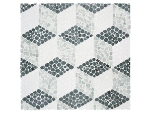 Cabana Jade Node - Patterned Pebble Tumbled Marble Mosaic 1 Sheet = .84 Sqft