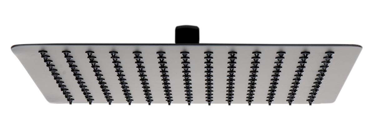 Matte Black Stainless Steel 12" Square Ultra-Thin Rain Shower Head