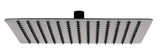 Matte Black Stainless Steel 12" Square Ultra-Thin Rain Shower Head