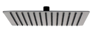 Matte Black Stainless Steel 12" Square Ultra-Thin Rain Shower Head
