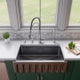 ALFI brand AB3318HS-BG Black Gloss 33" x 18" Reversible Fluted / Smooth Fireclay Farm Sink