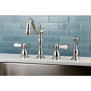 Kingston Brass KB1798BPLBS Bel-Air Widespread Kitchen Faucet, Brushed Nickel