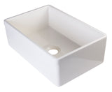 ALFI brand AB511-B Biscuit 30" Decorative Lip Apron Single Bowl Fireclay Farmhouse Kitchen Sink