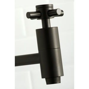 Kingston Brass KS8100DX Concord Wall Mount Pot Filler Kitchen Faucet, Matte Black