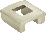 Atlas Homewares Centinel Square Knob 1 1/4 Inch (c-c) Brushed Nickel