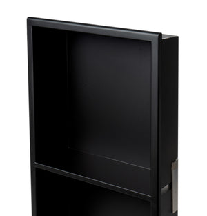 ALFI brand 12 x 24 Black Matte Stainless Steel Vertical Double Shelf Bath Shower Niche