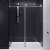 ANZZI SDR-AZ8077-02BN Lone Series 60 in. by 76 in. Frameless Sliding Shower Door in Brushed Nickel with Handle