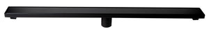 ALFI brand 36" Black Matte Stainless Steel Linear Shower Drain with Solid Cover