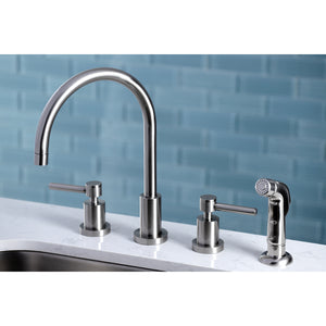 Kingston Brass KS8728DL Widespread Kitchen Faucet, Brushed Nickel