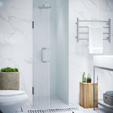 ANZZI SD-AZ09-01BN Fellow Series 24 in. by 72 in. Frameless Hinged shower door in Brushed Nickel with Handle