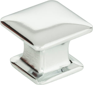 Atlas Homewares Alcott Square Knob 1 1/4 Inch Polished Chrome