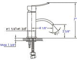 ALFI brand AB1258-PC Polished Chrome Square Body Curved Spout Single Lever Bathroom Faucet