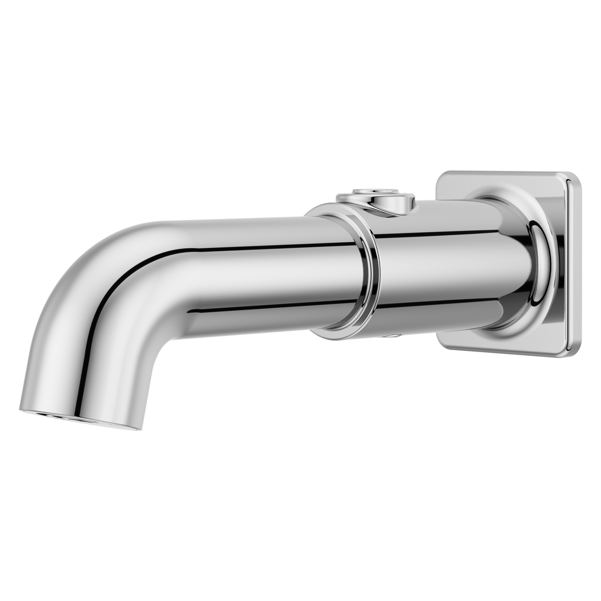 Modern Square Push Button Tub Spout in Polished Chrome
