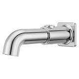 Modern Square Push Button Tub Spout in Polished Chrome