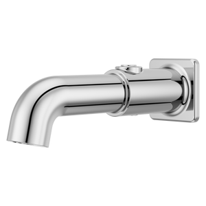 Modern Square Push Button Tub Spout in Polished Chrome