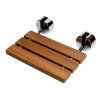 ALFI brand ABS16R-PC Polished Chrome 16" Folding Teak Wood Shower Seat Bench
