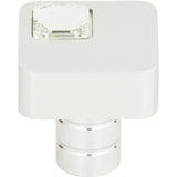 Atlas Homewares Crystal Off Center Square Knob 1 Inch Matte Chrome