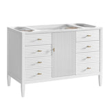 Myrrin 48" Single Vanity, Bright White w/ 3 CM Eternal Jasmine Pearl Silestone Top