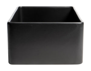 Black Matte Smooth Apron 30" x 18" Single Bowl Fireclay Farm Sink