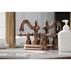 Kingston Brass KB160ALAC Heritage 4 in. Centerset Bathroom Faucet, Antique Copper