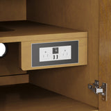 Hudson 48" Single Vanity, Honey Oak w/ Single Hole 3 CM White Zeus Silestone Top and Matching Backsplash