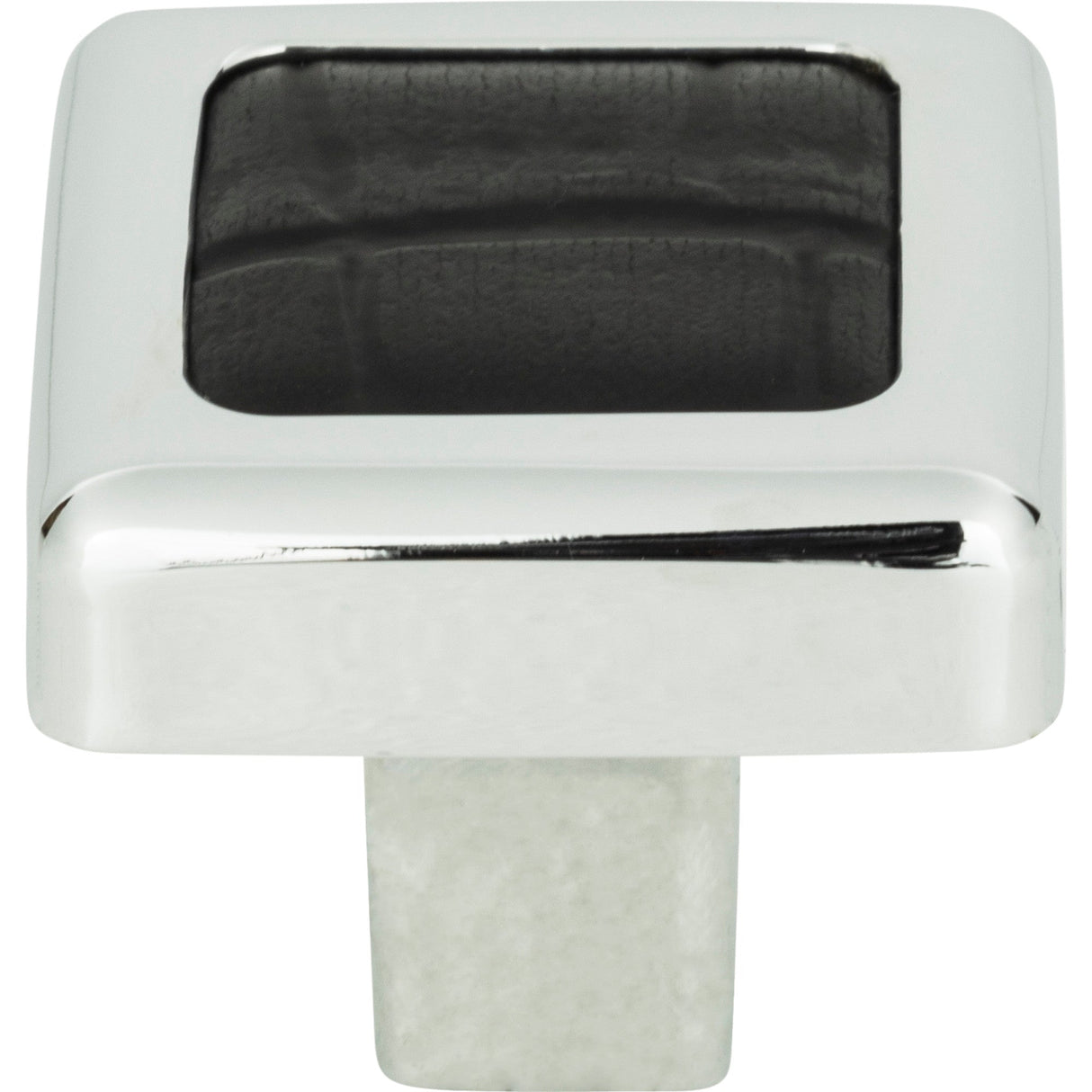 Atlas Homewares Paradigm Square Knob 1 1/4 Inch CH & Black Croc Leather