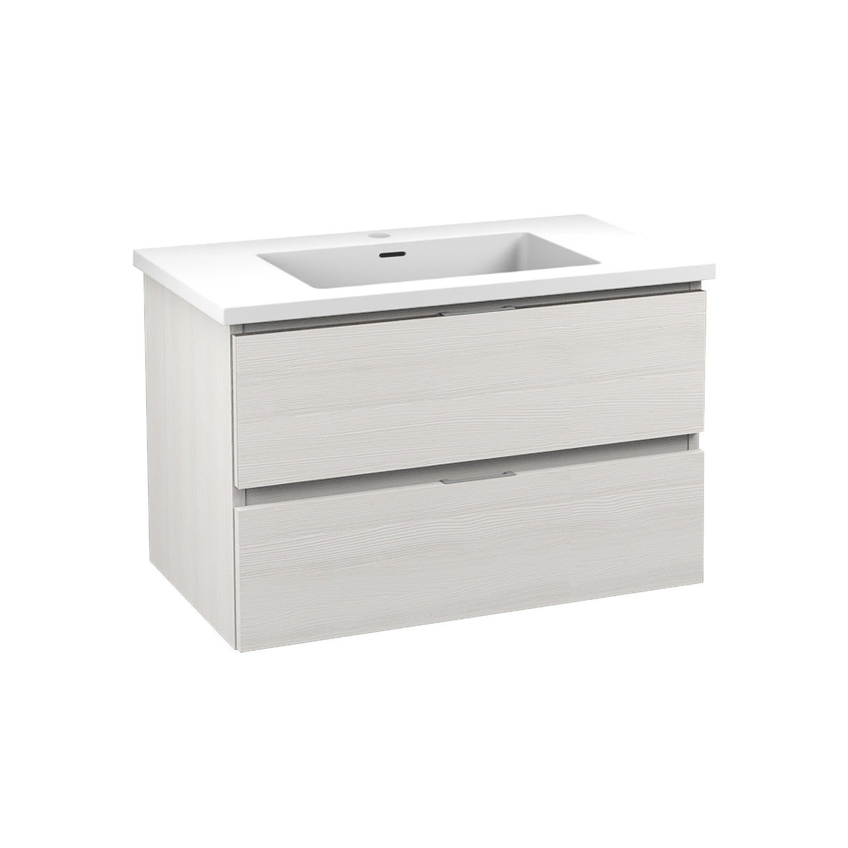 ANZZI VT-CT30-WH Conques 30 in W x 20 in H x 18 in D Bath Vanity in Rich White with Cultured Marble Vanity Top in White with White Basin