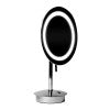 ALFI brand ABM9FLED-PC Polished Chrome Tabletop Round 9" 5x Magnifying Cosmetic Mirror with Light