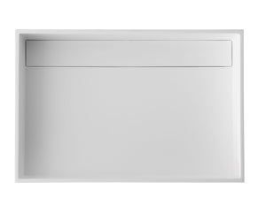 20" x 14" White Matte Solid Surface Resin Sink