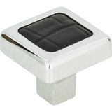 Atlas Homewares Paradigm Square Knob 1 1/4 Inch CH & Black Croc Leather
