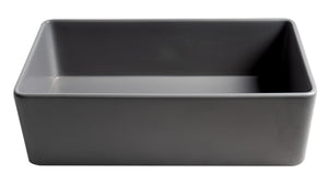Gray Matte Smooth Apron 33" x 18" Single Bowl Fireclay Farm Sink