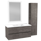 ANZZI VT-MR3SCCT39-GY 39 in. W x 20 in. H x 18 in. D Bath Vanity Set in Rich Gray with Vanity Top in White with White Basin and Mirror