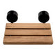 Black Matte 16" Wide Foldable Teak Shower Seat with Round Hardware