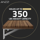 ANZZI AC-AZ8209 Shoren 16.93 in. Teak Wall Mounted Folding Shower Seat