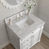Bristol 30" Single Vanity, Bright White w/ 3 CM Victorian Silver Silestone Top