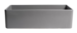 Gray Matte Smooth Apron 36" x 18" Single Bowl Fireclay Farm Sink