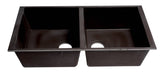 ALFI brand AB3420UM-C Chocolate 34" Undermount Double Bowl Granite Composite Kitchen Sink