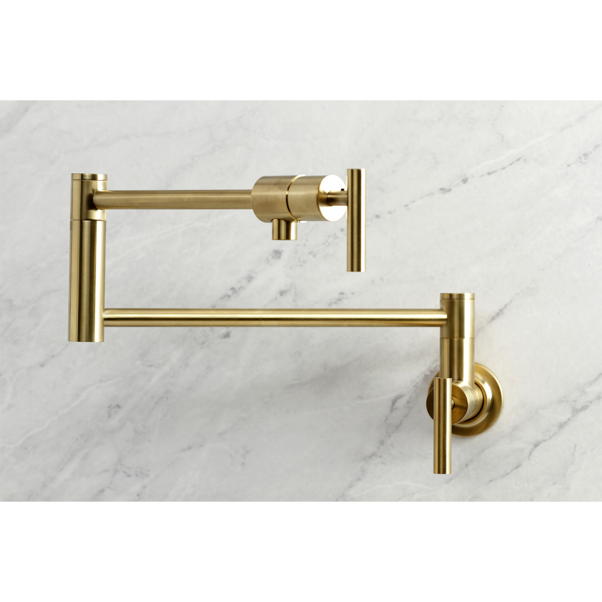 Kingston Brass KS4107CML Manhattan Wall Mount Pot Filler, Brushed Brass
