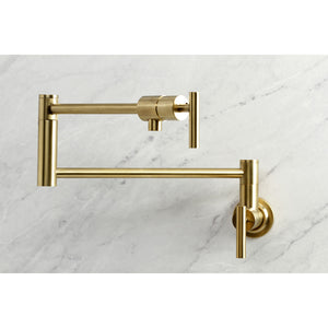 Kingston Brass KS4107CML Manhattan Wall Mount Pot Filler, Brushed Brass