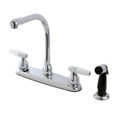 Kingston Brass FB751 Americana 8-Inch Centerset Kitchen Faucet with Sprayer, Polished Chrome