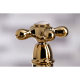 Kingston Brass KS3272AXBS Restoration 8" Bridge Kitchen Faucet with Sprayer, Polished Brass