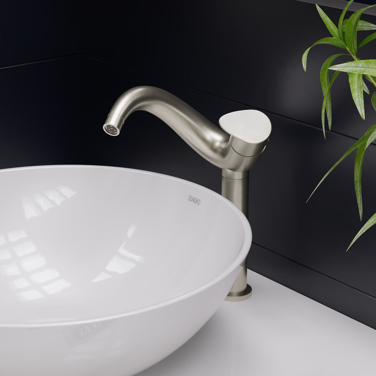 ALFI brand AB1570-BN Tall Wave Brushed Nickel Single Lever Bathroom Faucet